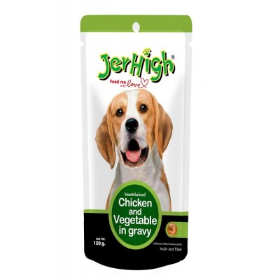 Jerhigh Chicken And Vegetable In Gravy Dog Treats 120 Gm